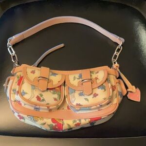 Vibrant Multicolored Crescent Shoulder Bag with Adjustable Strap